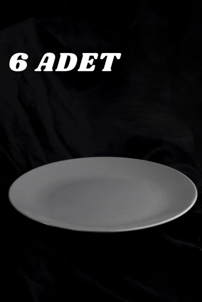 Countra Ege Servis- Yemek Ve Sunum Tabağı 26 Cm 6 Adet Seramik Çok Amaçlı Tabak (gri) ürün görseli 1