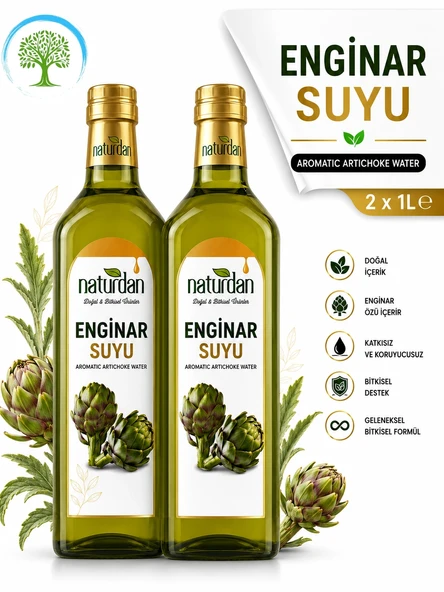 Naturdan Enginar Suyu 1Litre x 2 Adet - Enginar Özlü Aromatik Su 1000 ml ürün görseli 1