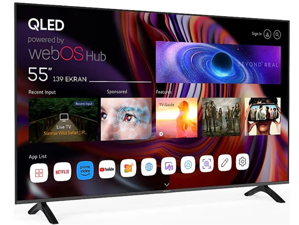 SUNNY SN55QUPRL-W02M 139 Ekran 4K Ultra HD webOS Smart QLED TV ürün görseli 1