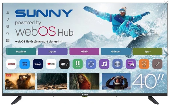 SUNNY SN40LEDM-W02S 102 Ekran FullHD webOS Smart LED TV ürün görseli 1