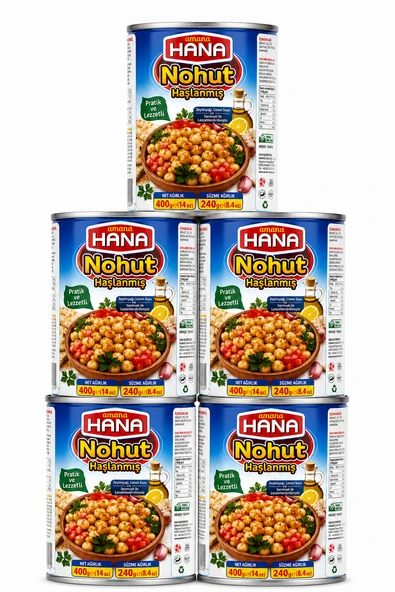 Hana Nohut Konservesi 400gr X 5 Adet ürün görseli 1