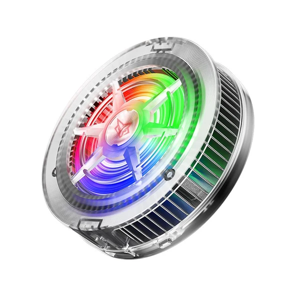 HADRON HDX4379 Manyetik Telefon Soğutucu Fan RGB Led Siyah ürün görseli 1