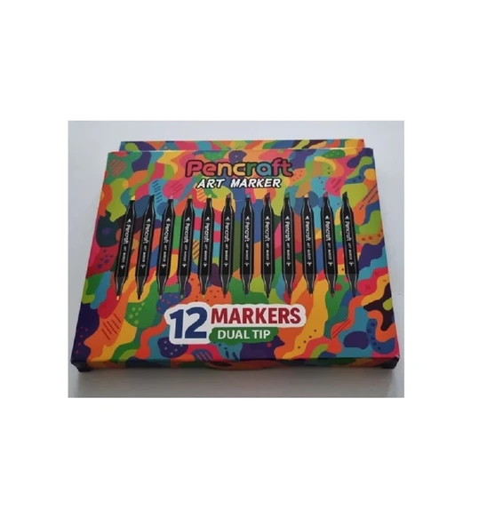 12 6 Li  Marker Profosyonel Boya Kalemi  2163 - Resim 2