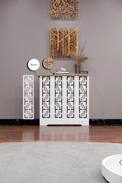 Dekoratif Petek Dolabı Kalorifer Peteği Kapatma Ünitesi Modern Tasarım İç Ölçü 76 cm Dış Ölçü 80 cm ürün görseli 1