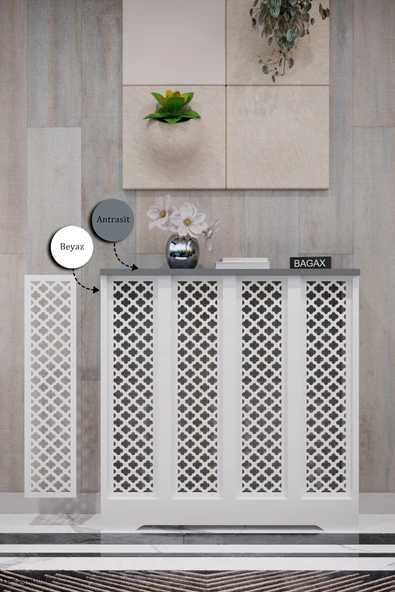 Dekoratif Petek Dolabı Kalorifer Peteği Kapatma Ünitesi Modern Tasarım İç Ölçü 76 cm Dış Ölçü 80 cm ürün görseli 1