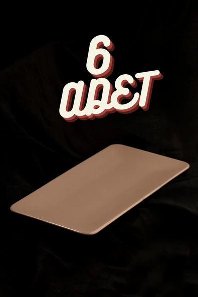 Countra Siera Kahverengi Dikdörtgen Kayık Tabak 33x17 cm 6 Adet Seramik Sunum Seti Siera 6'lı Set ürün görseli 1