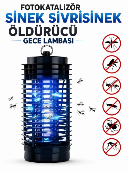 FOTOKATALİZÖR SİNEK SİVRİSİNEK HAŞERE ÖLDÜRÜCÜ GECE LAMBASI ELEKTİRİKLİ ASMALI LED IŞIK ürün görseli 1