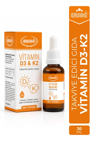 ERSAĞ Vitamin D3-K2 Takviye Edici Gıda 30 ML ürün görseli 1