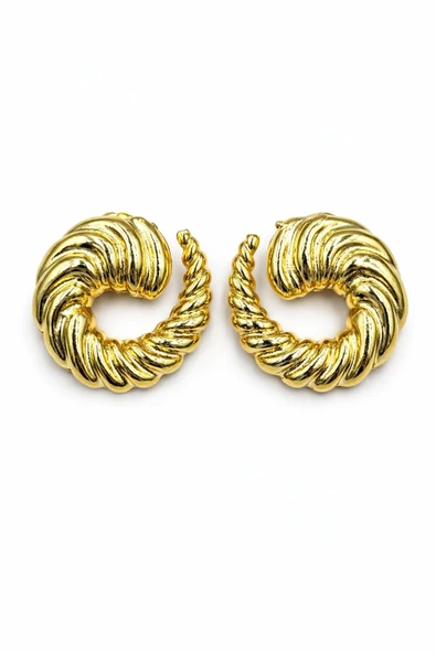 Gold Nyra Çivi Küpe - Resim 2