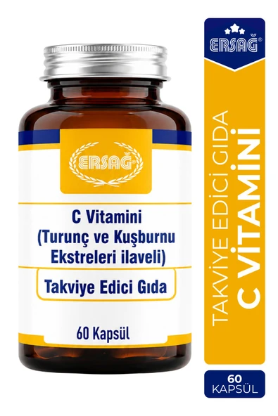 ERSAĞ C Vitamini Turunç ve Kuşburnu Ekstreleri İçeren Takviye Edici Gıda 60 Kapsül ürün görseli 1