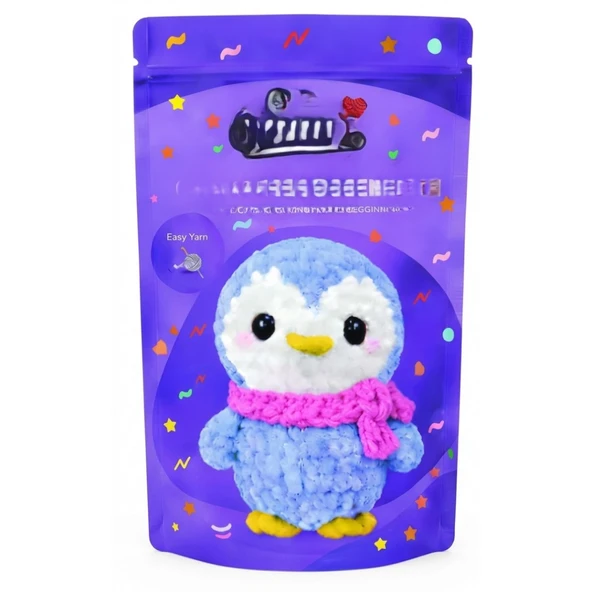 Yeni Başlayanlar İçin Penguen Amigurumi Örgü Kiti ürün görseli 1