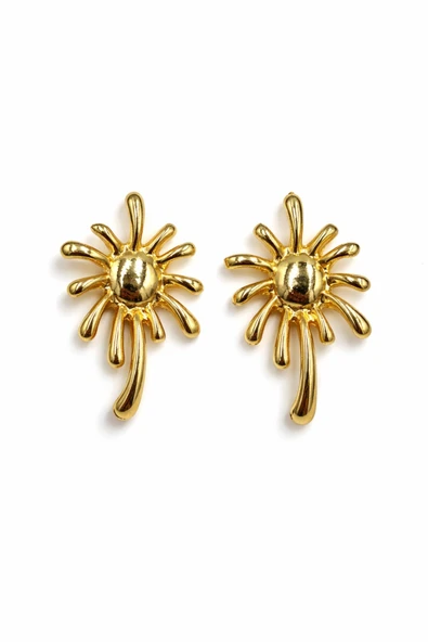 Luma Gold Çivi Küpe - Resim 2