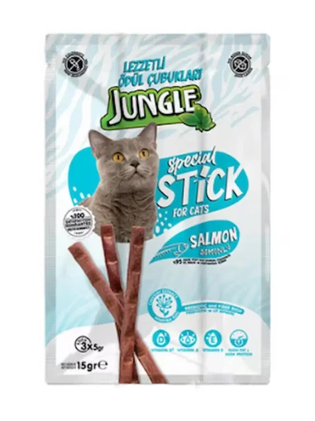 Jungle Sticks Somonlu Kedi Ödül Çubuğu 5 gr ürün görseli 1