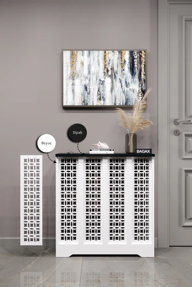 Dekoratif Petek Dolabı Kalorifer Peteği Kapatma Ünitesi Modern Tasarım İç Ölçü 76 cm Dış Ölçü 80 cm ürün görseli 1