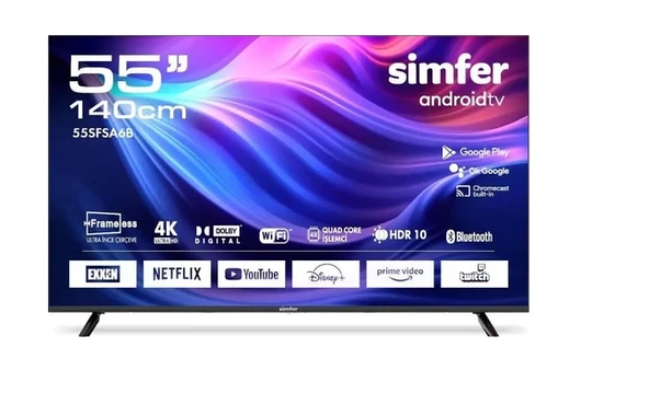 Simfer 55SFSA6B 140 Ekran 4K Ultra HD Android Smart LED TV - Resim 2