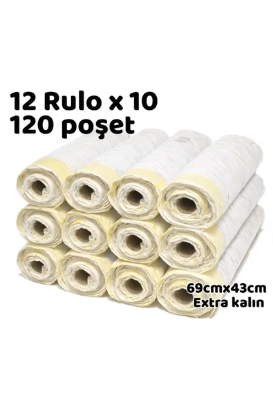 Büzgülü Çöp Torbası - 55cmx43cm - Kedi Kumu Poşeti 12x15 Toplam 180 Poşet ürün görseli 1