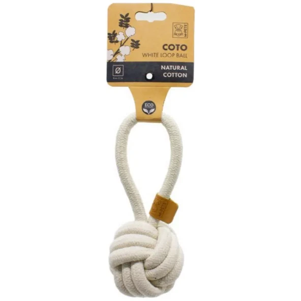 M-Pets Çekmeli Örgü Top Köpek Oyuncağı 6,5cm beyaz ürün görseli 1