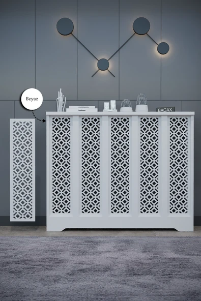 Dekoratif Petek Dolabı Kalorifer Peteği Kapatma Ünitesi Modern Tasarım İç Ölçü 96 cm Dış Ölçü 100 cm ürün görseli 1