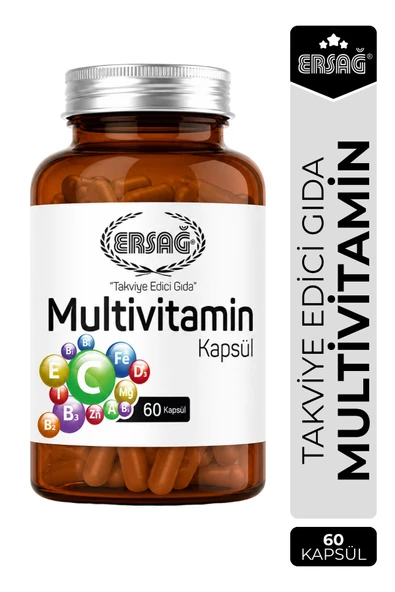 ERSAĞ Multivitamin Ginseng Ekinezya Zencefil Takviye Edici Gıda 60 Kapsül ürün görseli 1