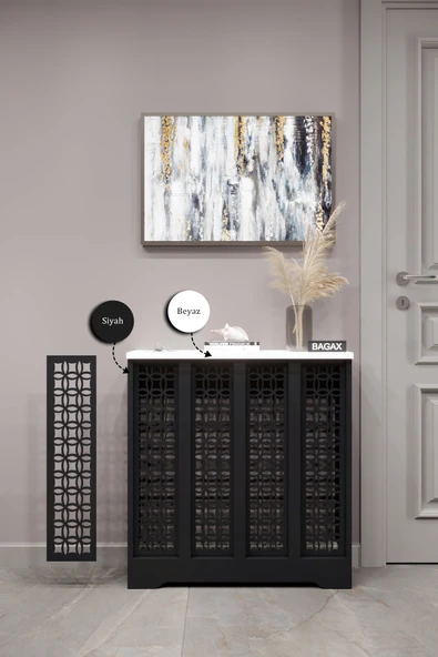 Dekoratif Petek Dolabı Kalorifer Peteği Kapatma Ünitesi Modern Tasarım İç Ölçü 76 cm Dış Ölçü 80 cm ürün görseli 1