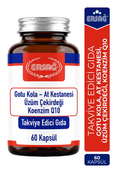 ERSAĞ Gotu Kola At Kestanesi Üzüm Çekirdeği Koenzim Q10 Takviye Edici Gıda ürün görseli 1
