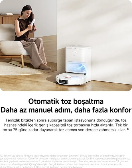 Xiaomi Robot Vacuum H50 Pro Robot Süpürge White - Resim 5