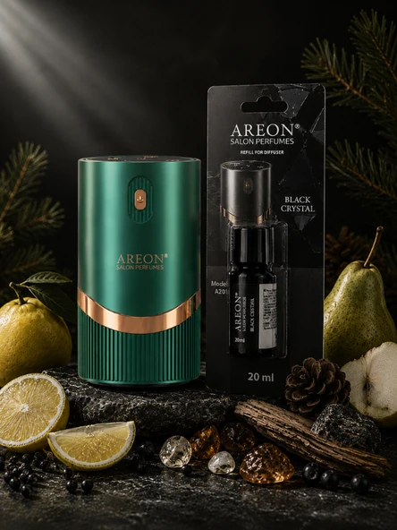 Areon Aromatik Difüzör Yeşil (Lux Metal) + Black Crystal ürün görseli 1