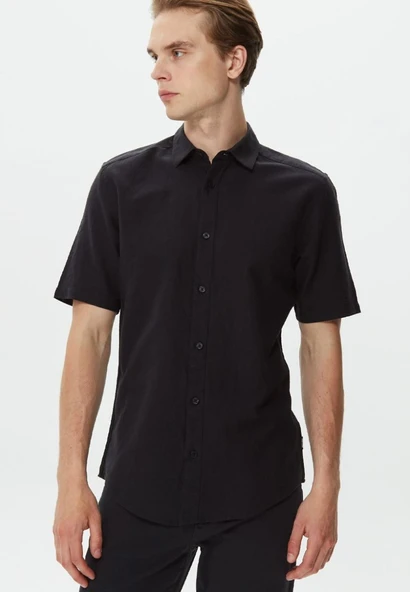 ONSCAIDEN LIFE SS SOLID LINEN BLEND NOOS  Erkek Gömlek 22009885 ürün görseli 1
