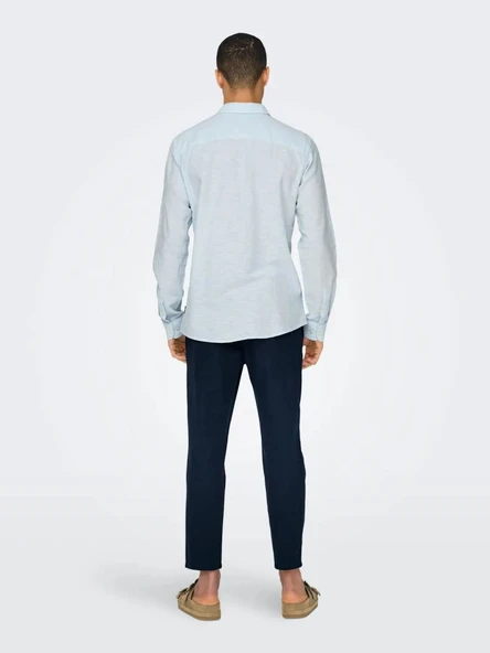 ONSCAIDEN LIFE LS SOLID LINEN BLEND NOOS  Erkek Gömlek 22012321 - Resim 2