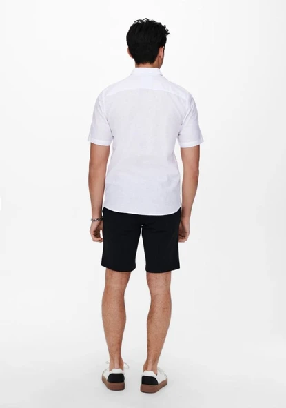 ONSCAIDEN LIFE SS SOLID LINEN BLEND NOOS  Erkek Gömlek 22009885 - Resim 8