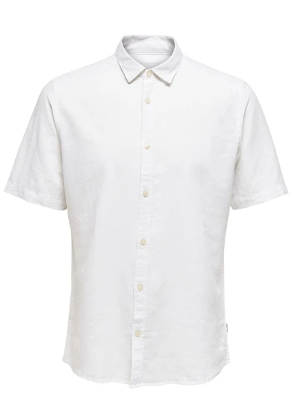 ONSCAIDEN LIFE SS SOLID LINEN BLEND NOOS  Erkek Gömlek 22009885 - Resim 7