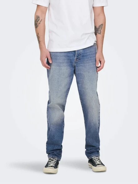 ONSYOKE TAPERED BOX CRO DNM  Erkek Kot Pantolon 22038626 ürün görseli 1