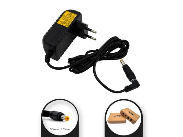 12V 1100mA (1.1A) 13.2W 5.5x1.7 mm Adaptör RETRO ürün görseli 1