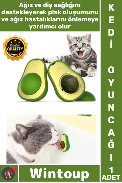 #Oyuncak Diş Temizleme Stres Azaltıcı Doğal Catnip Etkileşimli Eğitici Avokado Kedi Nanesi Oyun Topu ürün görseli 1