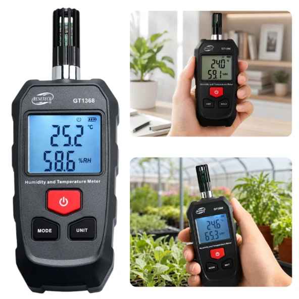Benetech GT1368 Taşınabilir Sıcaklık ve Nem Ölçer ürün görseli 1
