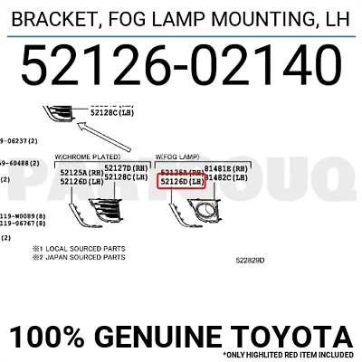 Sis Lamba Kapağı Corolla 13Sonrası Sol (Sis Delikli Krom) (Oem No: 52126-02140) ürün görseli 1
