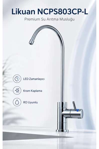 NCPS803CP-L NSF Sertifikalı LED’li Krom Su Arıtma Musluğu ürün görseli 1