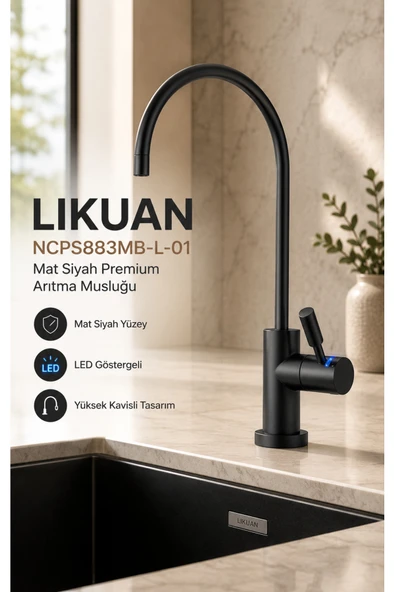 NCPS883CP-L LED Göstergeli Krom Arıtma Musluğu Premium RO Musluk ürün görseli 1