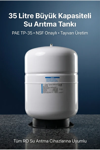 PAE TP-35 Su Arıtma Tankı 35 Litre 9.2 Galon NSF Onaylı Metal Çelik Basınçlı Depo Tayvan Üretim ürün görseli 1