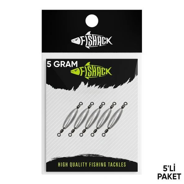 Çift Taraflı Fırdöndülü Kurşun - Fishack - 5 Gram (5'li) ürün görseli 1