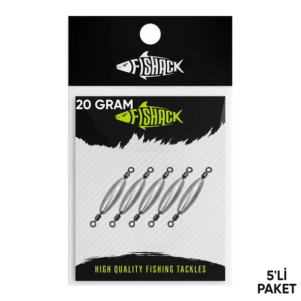 Çift Taraflı Fırdöndülü Kurşun - Fishack - 20 Gram (5'li) ürün görseli 1