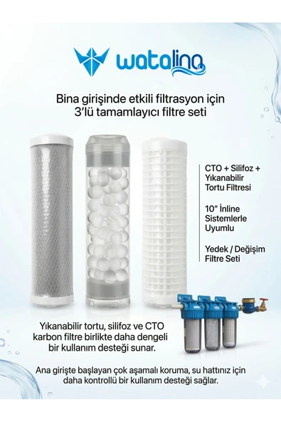 Bina Girişi 10" Filtrasyon Sistemi 3'lü Yedek Filtre ürün görseli 1