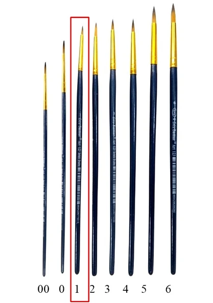 Habico Sentetik Sulu Boya Fırçası Gold Fırça Art 123 No:1 - 3 adet ürün görseli 1