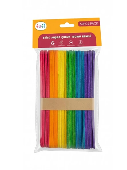 Fufi Renkli Dil Çubuğu Geniş 50Li - 2 paket ürün görseli 1