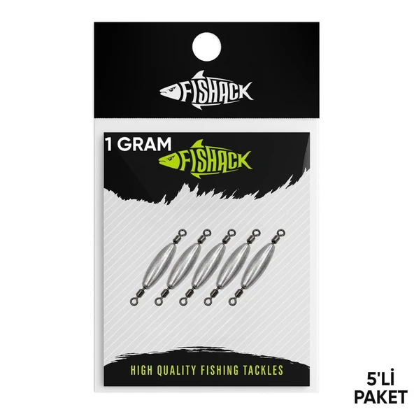 Çift Taraflı Fırdöndülü Kurşun - Fishack - 1 Gram (5'li) ürün görseli 1