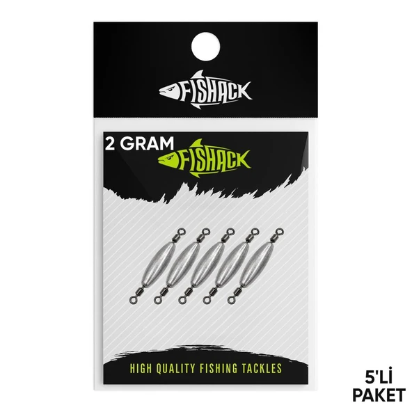 Çift Taraflı Fırdöndülü Kurşun - Fishack - 2 Gram (5'li) ürün görseli 1