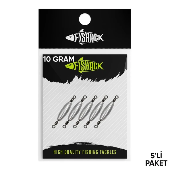 Çift Taraflı Fırdöndülü Kurşun - Fishack - 10 Gram (5'li) ürün görseli 1