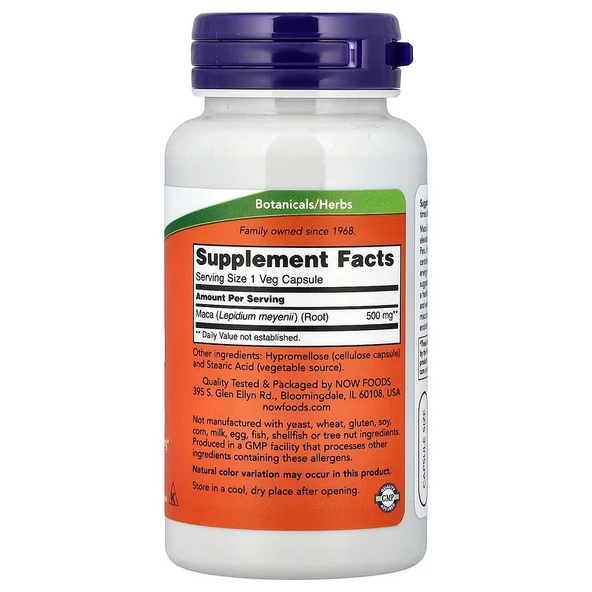 NOW Foods Maca 500 mg 100 Bitkisel Kapsül - Resim 2