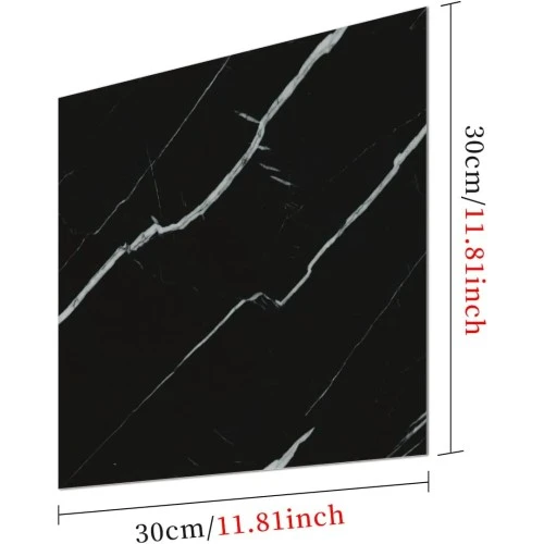 SİYAH MERMER DESENLİ ALÜMİNYUM PLASTİK DUVAR STİCKER (30*30) ürün görseli 1