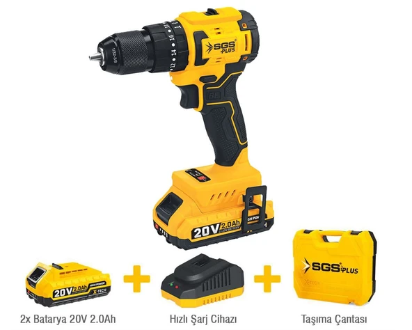 AKÜLÜ DARBELİ MATKAP SETİ 20V, 45 NM TORK 2X20 AH SGS 5530 ürün görseli 1